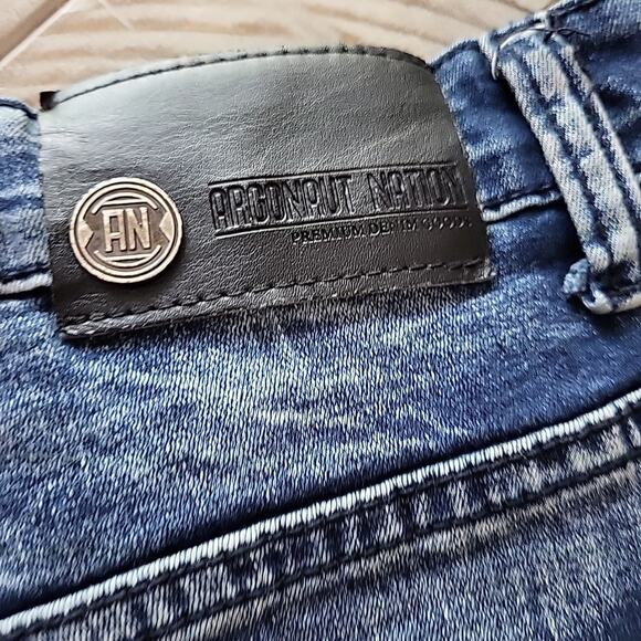 Argonaut Nation Jeans Slim Stretch Distressed Blue Denim - Picture 8 of 10